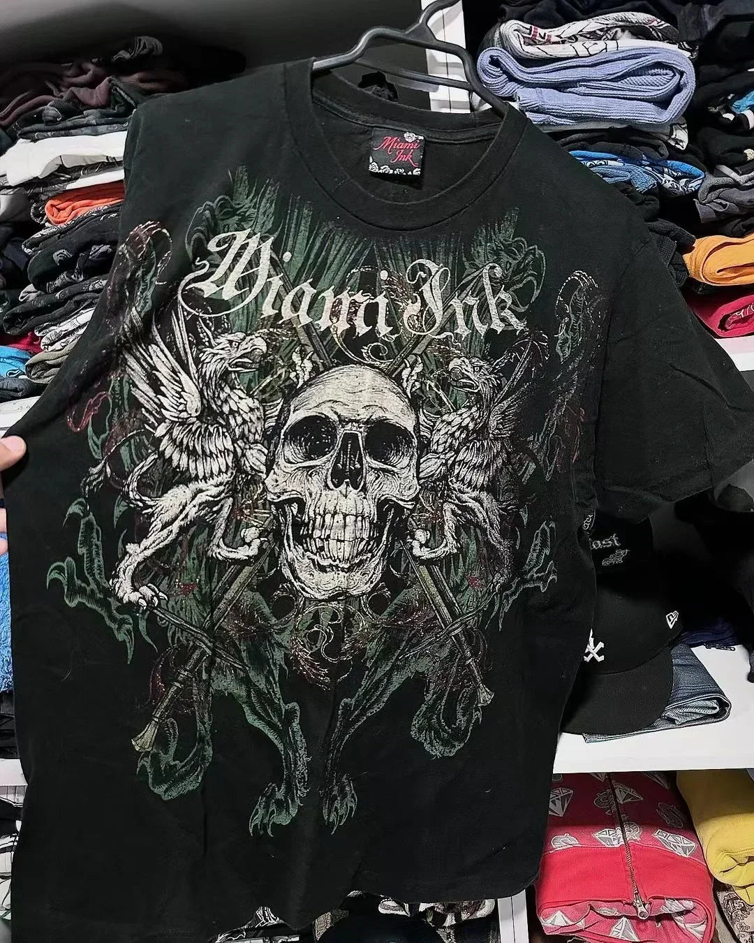Y2K Affliction Retro T-Shirt Women Style Streetwear Tee Gothic Skull Cross Print Trendy Graphic T-Shirts