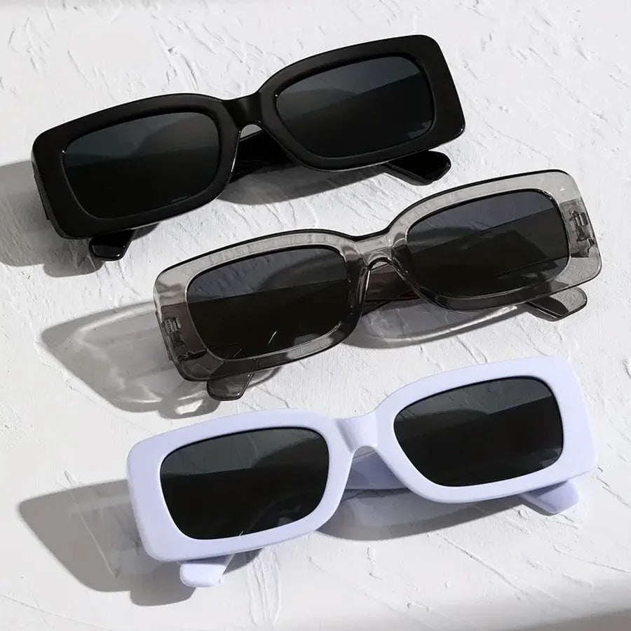 3PCS Square Fashion Women Sunglasses Y2K Hip Hop Vacation Beach Party Decoration Glasses Men