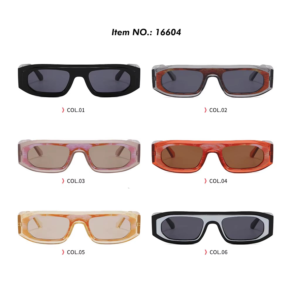 Superhot Eyewear 16604 Fashion 2026 Retro Y2K Narrow Rectangle Streetwear Shades Sunglasses for Women Men