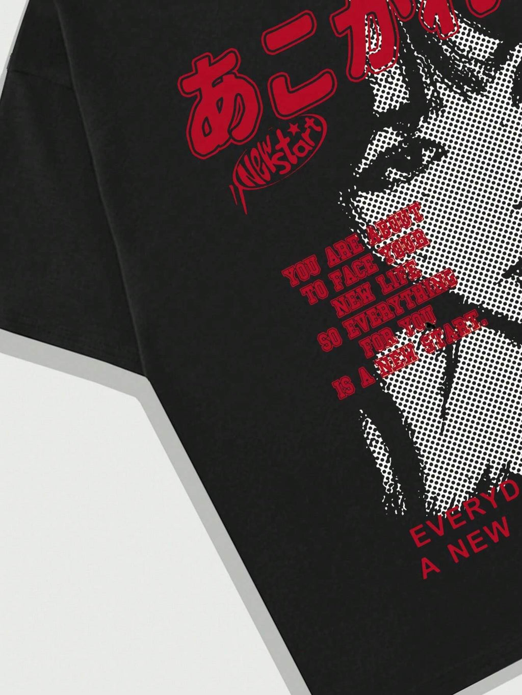 ROMWE MEN Anime Spring/Summer Casual Graphic Men Short Sleeved Y2K T-Shirt with Slogan/Character Print for Summer, School, Emo, 2000S Style