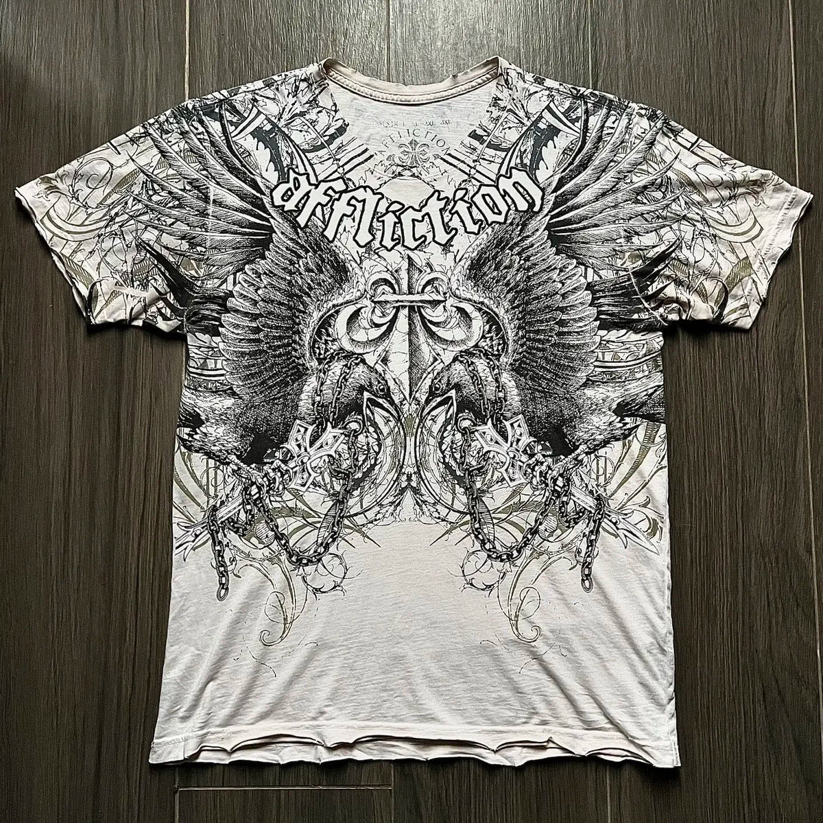 Y2K Affliction Retro T-Shirt Women Style Streetwear Tee Gothic Skull Cross Print Trendy Graphic T-Shirts