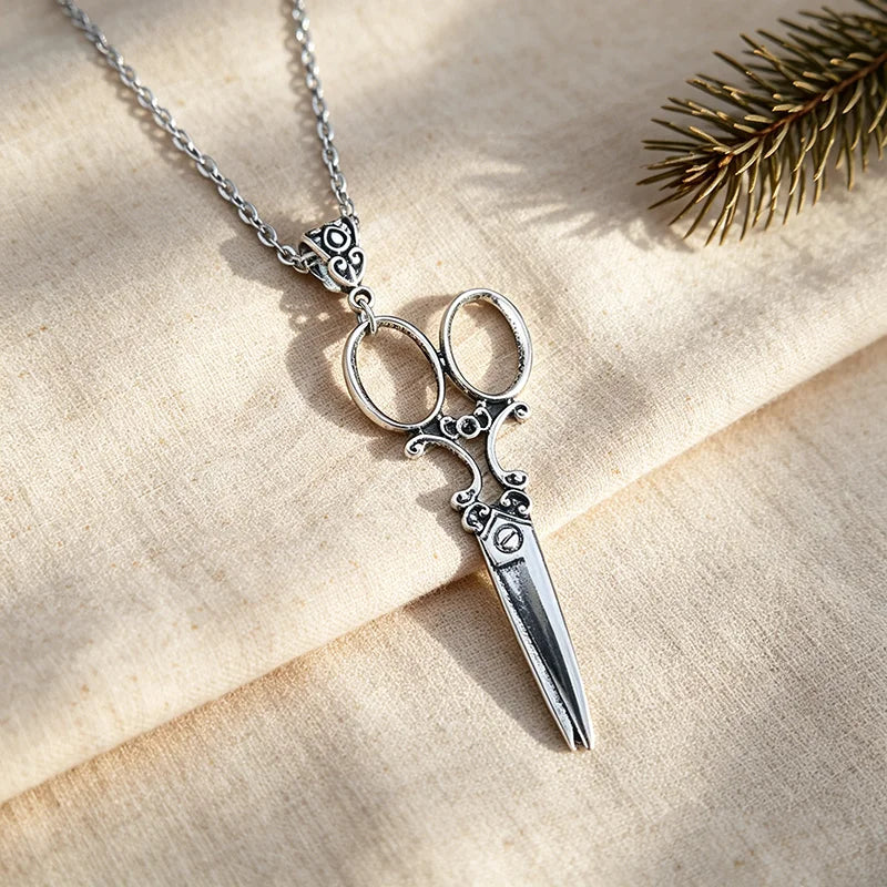 Vintage Scissor Pendant Necklace Women Men Gothic Goth Y2K Steampunk Long Collar Victorian Aesthetic Jewelry Grunge Accessories
