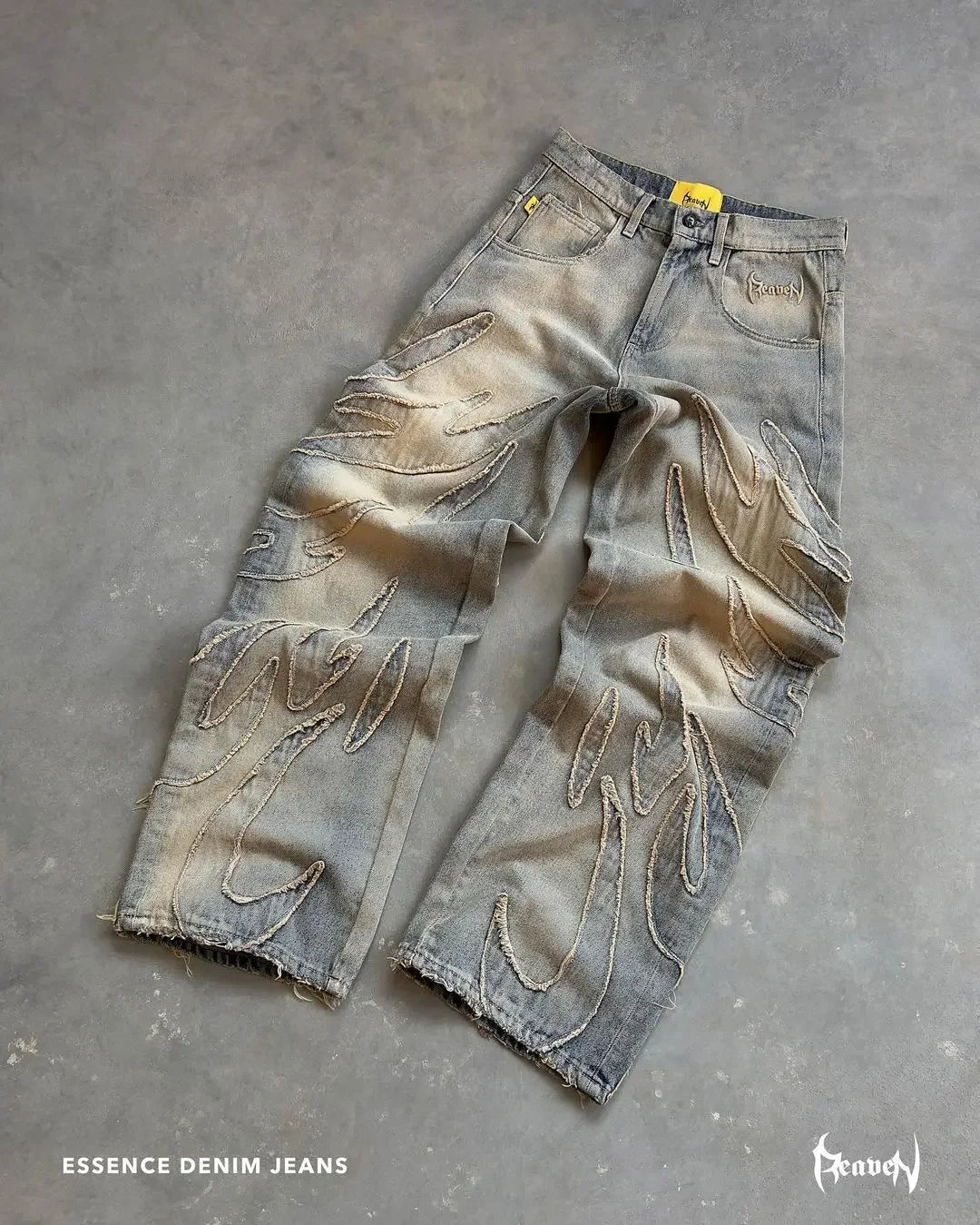 Y2K Bat Animal Embroidery Baggy Jeans Vintage Men Black Washed Hip Hop Goth Denim Pants Fashion Women Straight Wide Leg Trousers