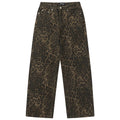 Vintage Leopard Jeans Men Hip Hop Streetwear Harajuku Hip Hop Baggy Jeans Trousers Retro Denim Pants