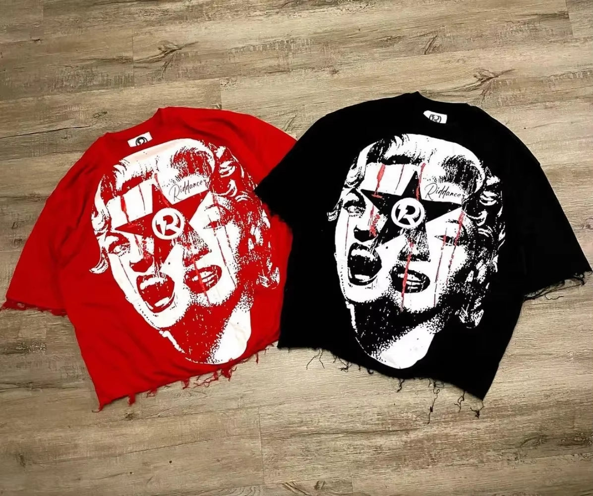 Hip Hop Y2K Tops 2024 Oversized Printed Graphic T Shirts Harajuku Gothic Men and Women Summer T-Shirt Casual Streetwear Clothes