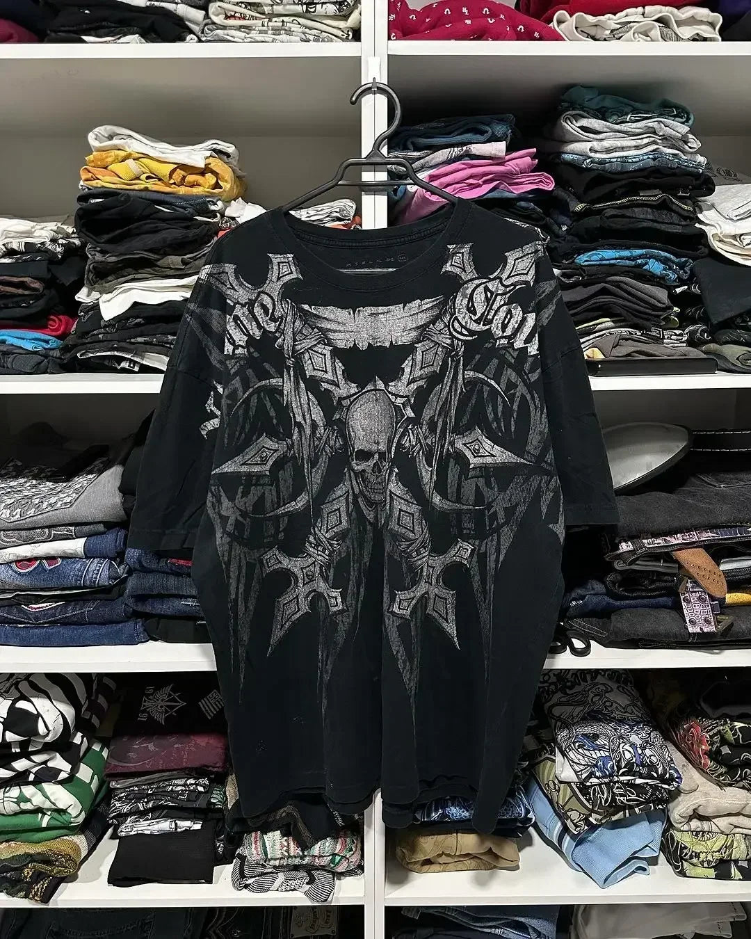Y2K Affliction Retro T-Shirt Women Style Streetwear Tee Gothic Skull Cross Print Trendy Graphic T-Shirts