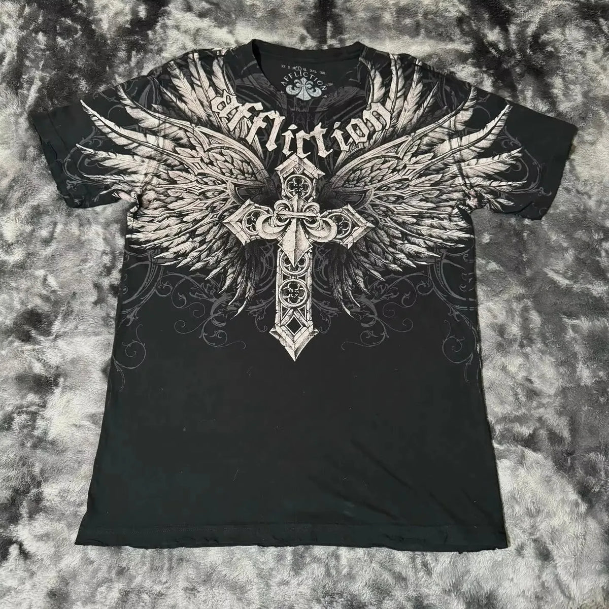 Y2K Affliction Retro T-Shirt Women Style Streetwear Tee Gothic Skull Cross Print Trendy Graphic T-Shirts