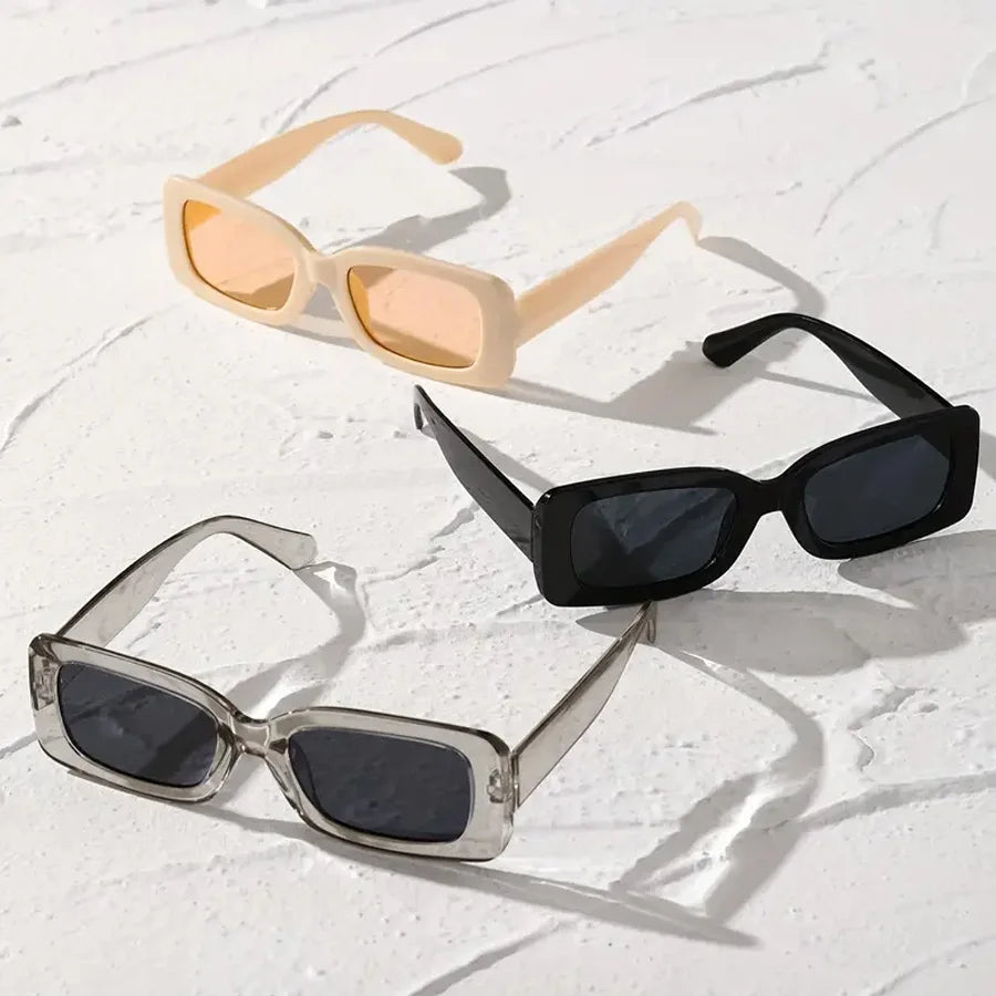 3PCS Square Fashion Women Sunglasses Y2K Hip Hop Vacation Beach Party Decoration Glasses Men