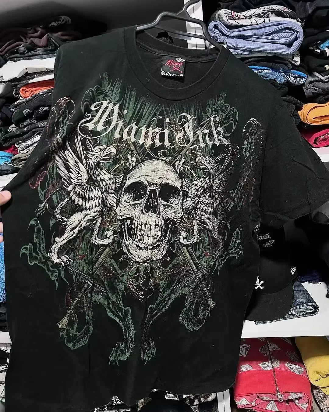 2000S High Street Shirts Y2K Mens Graphic Print Oversized T Shirt Harajuku Gothic round Neck Cotton Short Sleeve Tops New