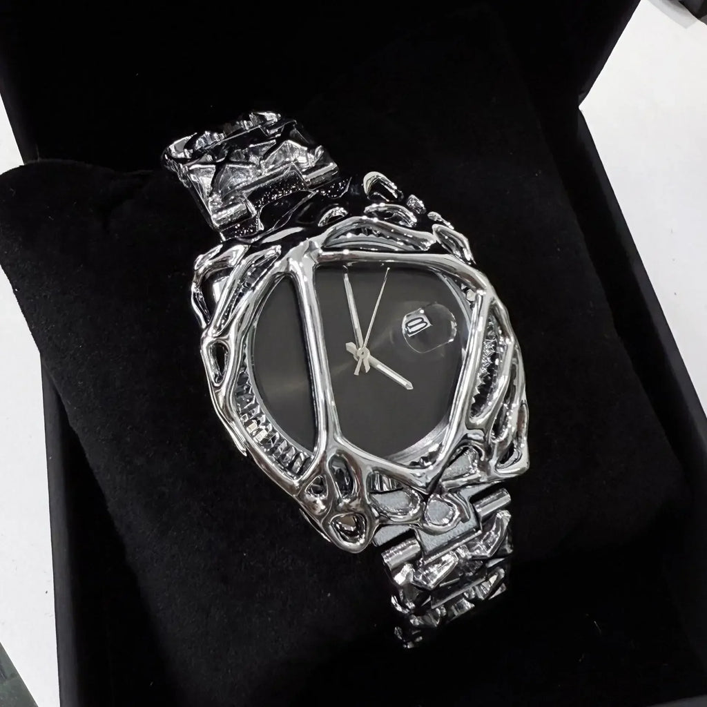Green Devil Punk Eye Y2K Quartz Watch Men Alabaster Industries Carving Demon Claw Men Watch Unique Creative Men Medieval Clock