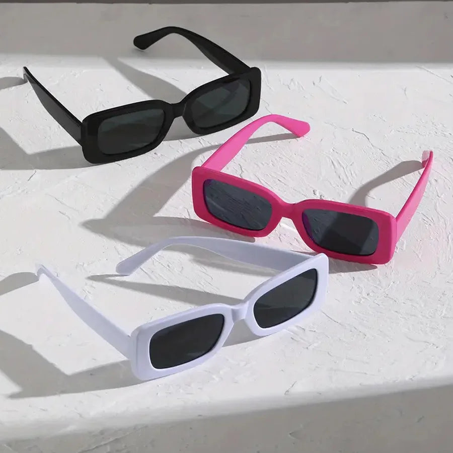 3PCS Square Fashion Women Sunglasses Y2K Hip Hop Vacation Beach Party Decoration Glasses Men